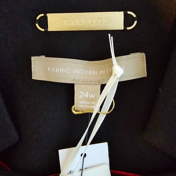 NWT Talbots Black Virgin Wool Notch Collar Single Button Blazer 24W - Picture 10 of 14